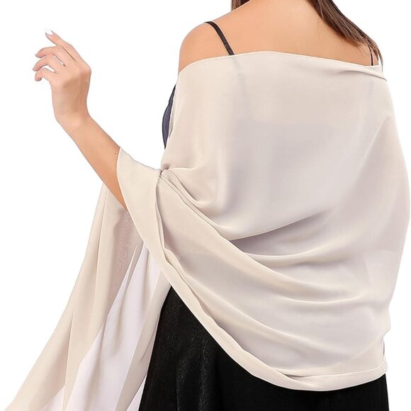 Women Chiffon Wrap Scarf Elegant Evening Wedding Accessory 80cm - Picture 1 of 9